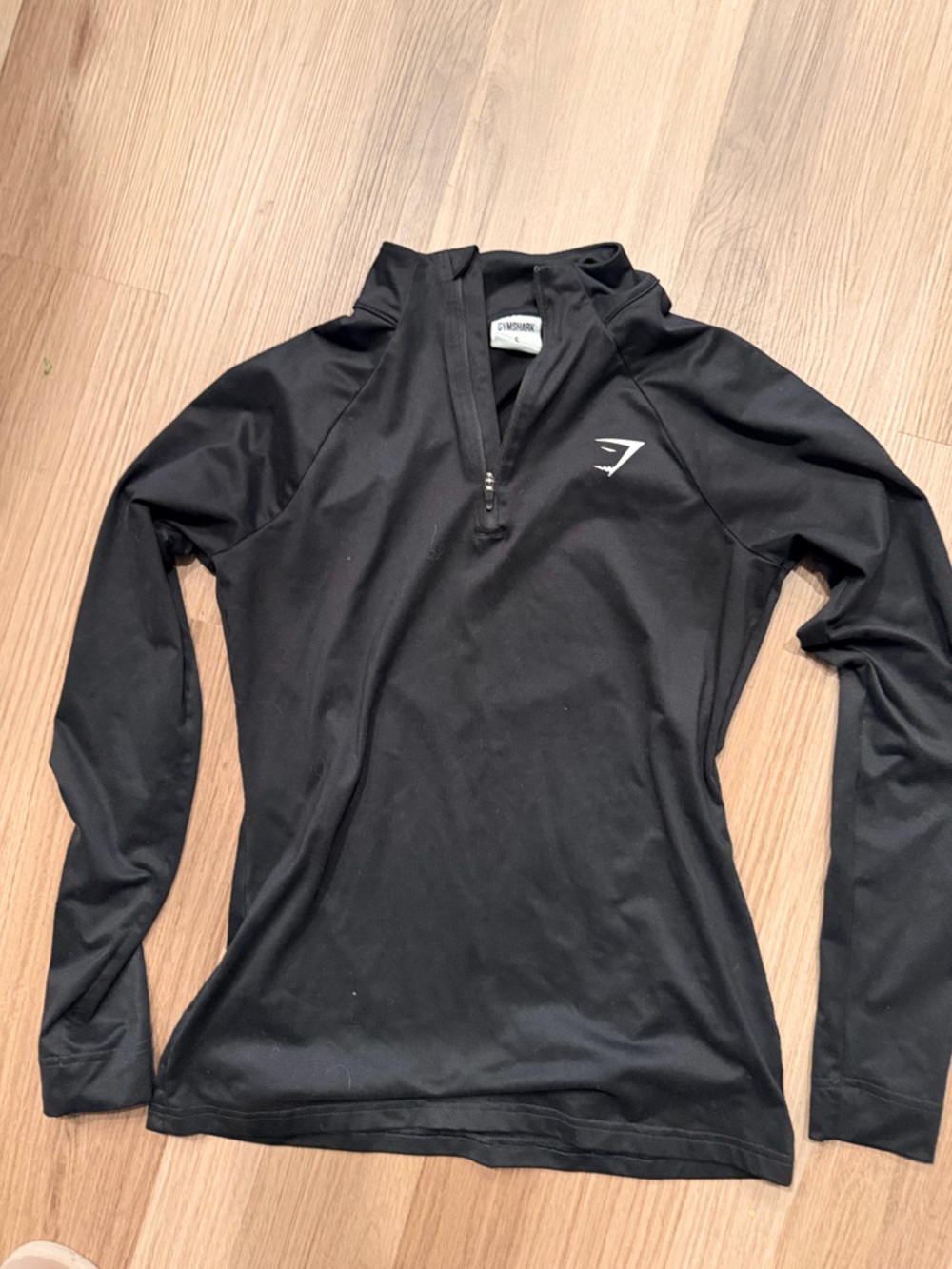 Gymshark Black quarter zip full sleeve Top